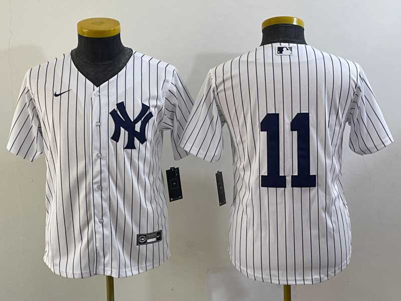 Youth New York Yankees #11 Anthony Volpe White No Name Stitched MLB Nike Cool Base Jersey->mlb youth jerseys->MLB Jersey